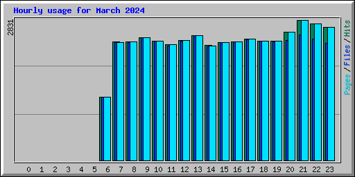 Hourly usage for March 2024